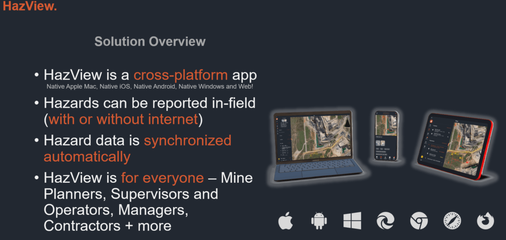 HazView works on any device, online or offline. Any mine site user with an account can access the data.