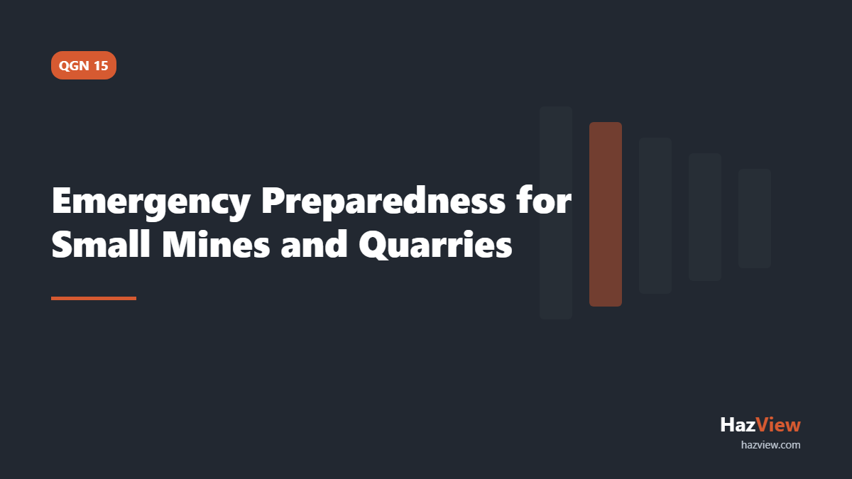 Cover image for a guide to emergency preparedness for small mines and quarries