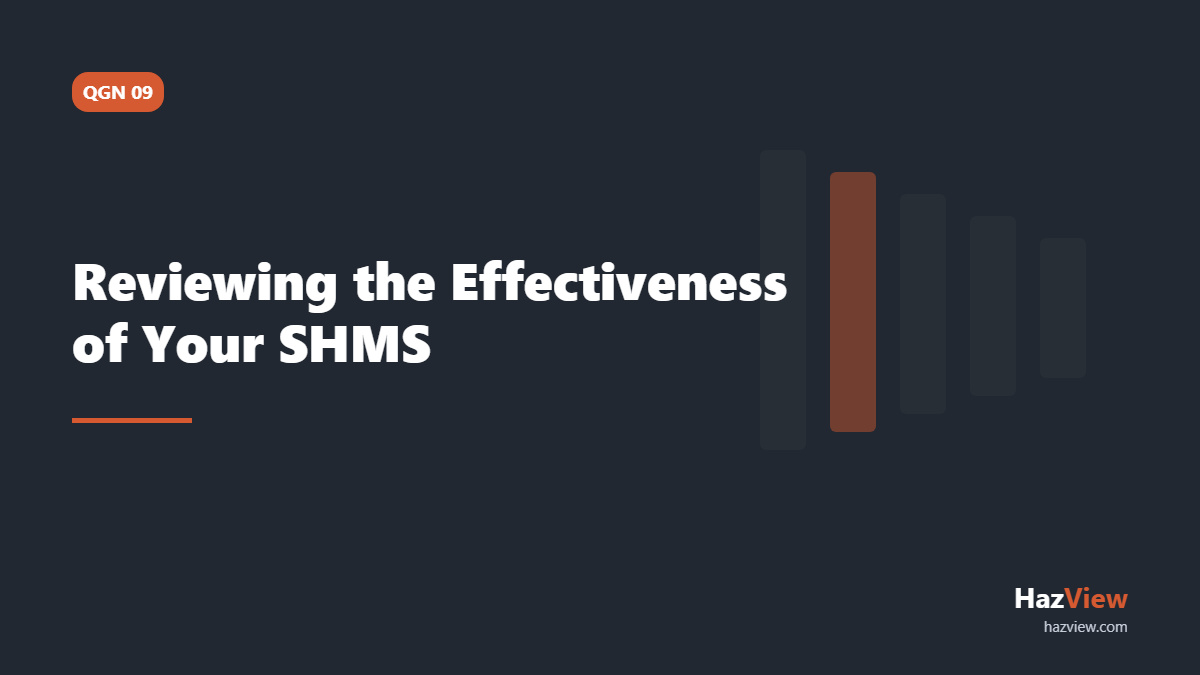 Cover image for a guide to reviewing the effectiveness of a safety and health management system