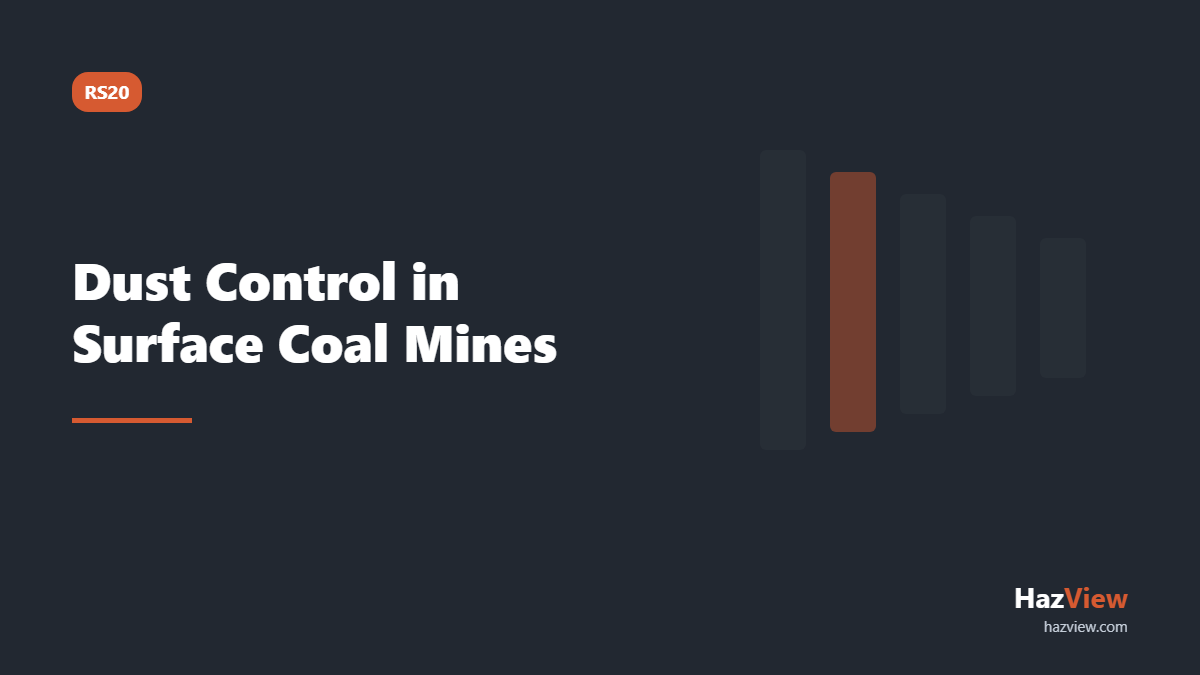 Cover image for a guide to Recognised Standard 20 and dust control in surface coal mines