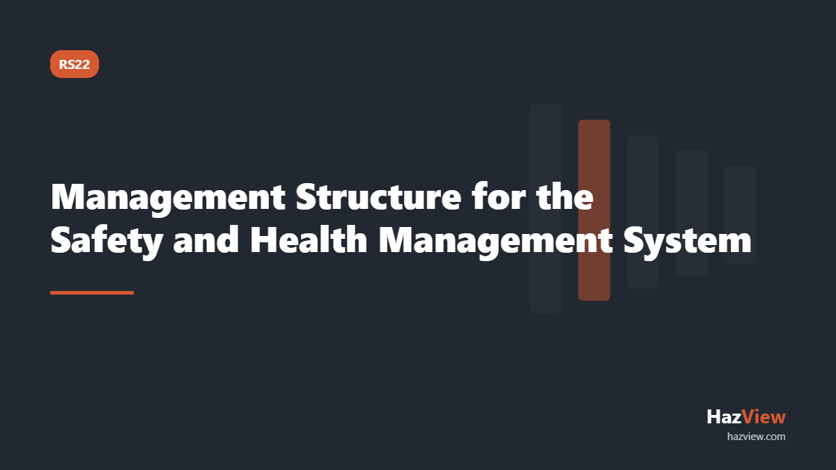 Cover image for a guide to Recognised Standard 22, the management structure for a coal mine safety and health management system