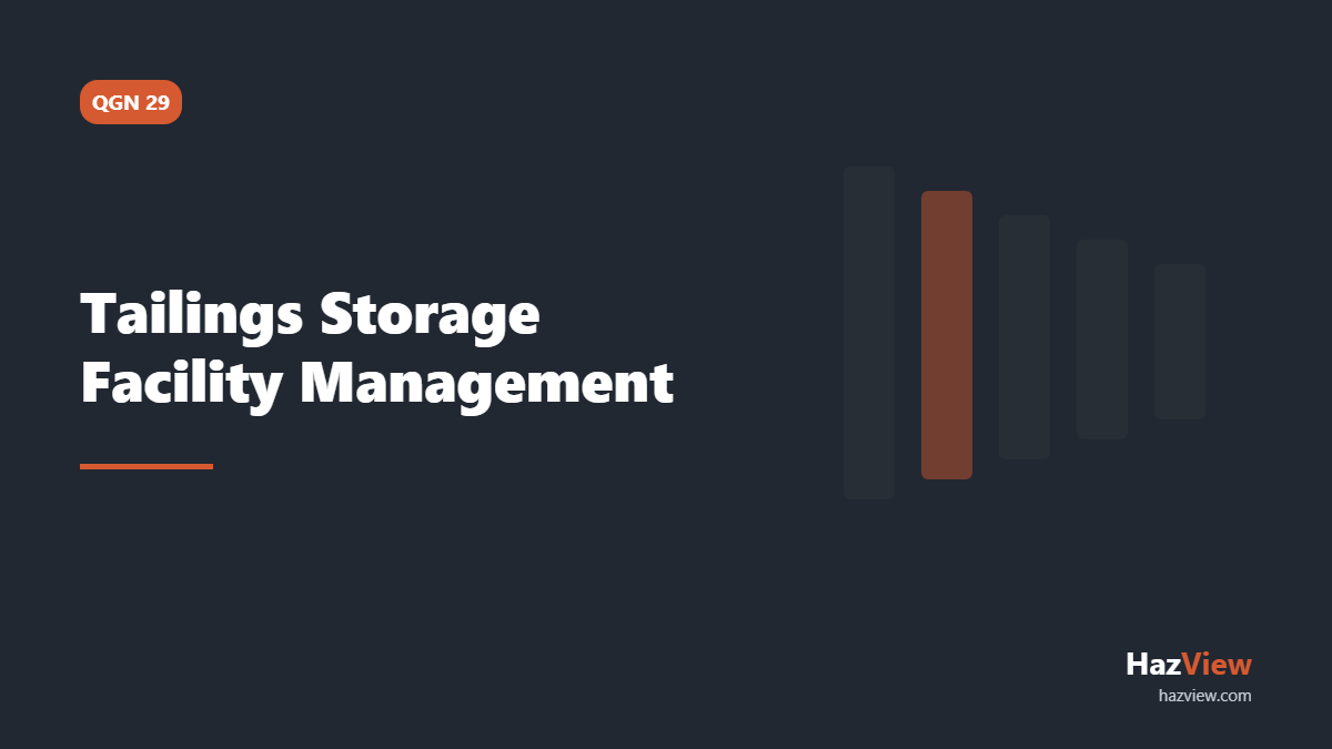 Cover image for a guide to surface tailings storage facility management under Queensland guidance note QGN 29